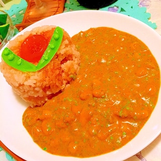 おかのりとお豆の冷たいココナッツミルクカレー